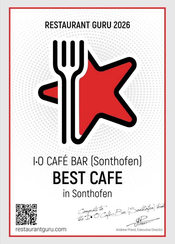 Urkunde Restaurant Guru 2026: Best Cafe in Sonthofen